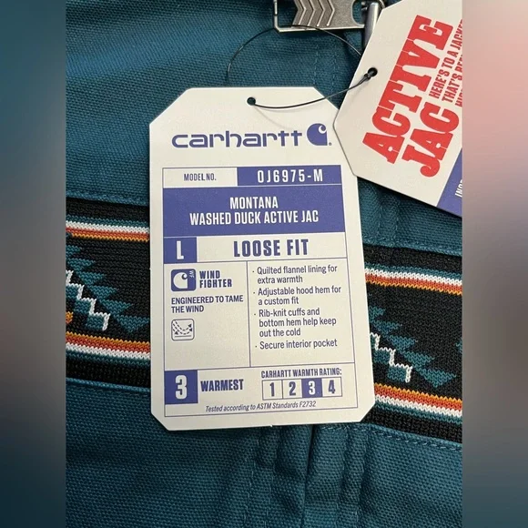 Carhartt Montana Loose Fit Duck Active Jacket—Greenstone Large - Picture 7 of 10
